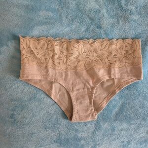 PINK Victoria's Secret Floral Lace Panties - Beige